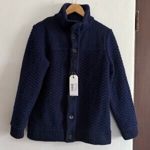 SLATE & STONE | Navy Blue Berkeley Wool Mohair Blend Chunky Cardigan | Small